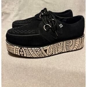 T.U.K. Viva Black Suede Creeper Platform Shoes Women’s 9 Men’s 7 Goth Punk